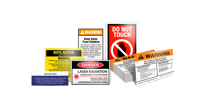 Cut-to-size Warning Labels